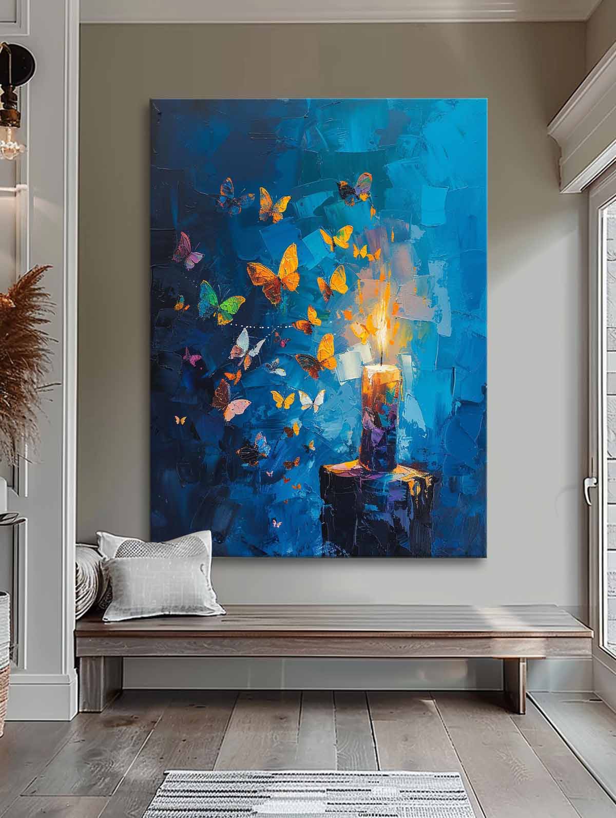 Wall Art Impasto Abstract Butterflies Expressionist