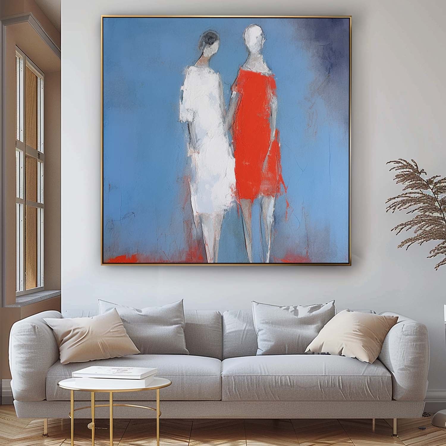 Wall Art Impasto People Silhouette Moody
