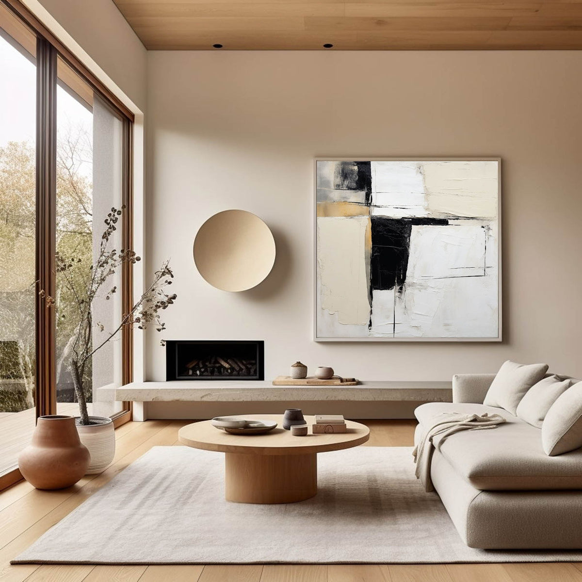 Wall Art Black Axis Geometry