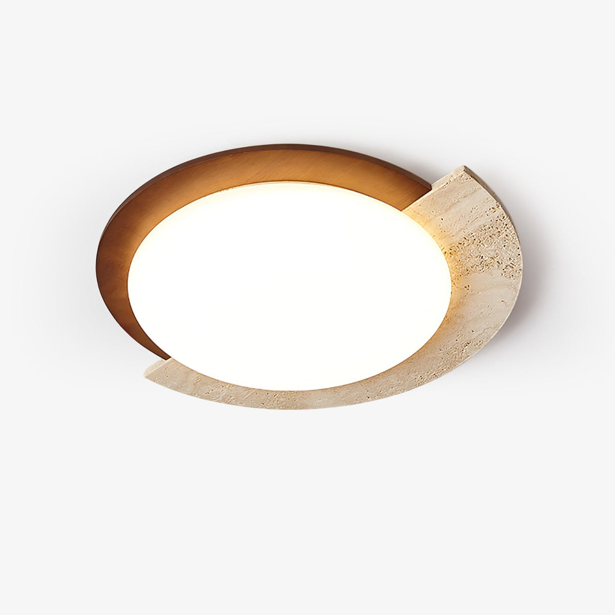 Arc-Rim Travertine Ceiling Light Modern Bedroom | Neutralighting