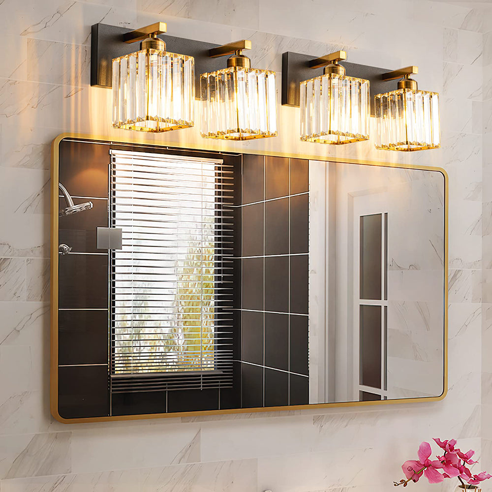 Kristy Vintage LED Metal/Crystal Wall Lamp For Mirror, Gold - Neutralighting