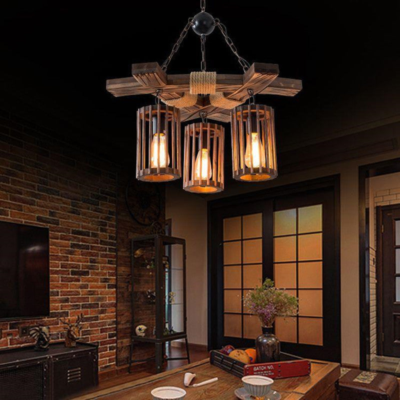 Epoch Retro LED Chandelier Wood Restaurant/Living Room/Bar - Neutralighting