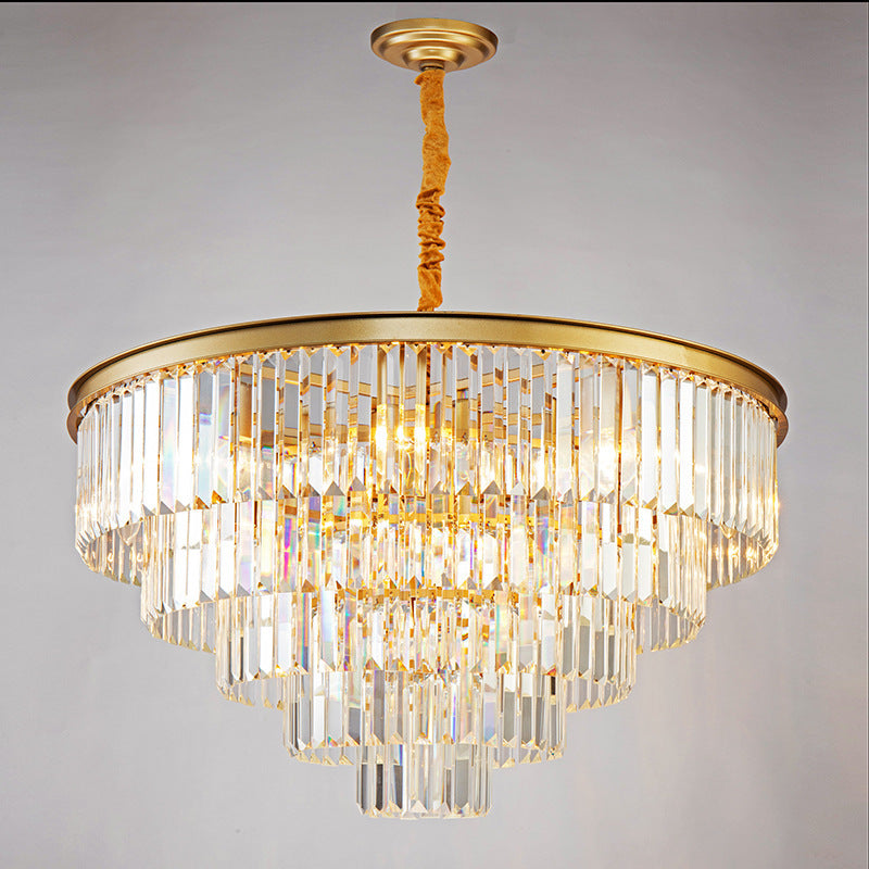 Arisha Modern LED Decorative Luxury Pendant Light Crystal Metal Black/Gold Ring Bedroom/Living Room - Neutralighting