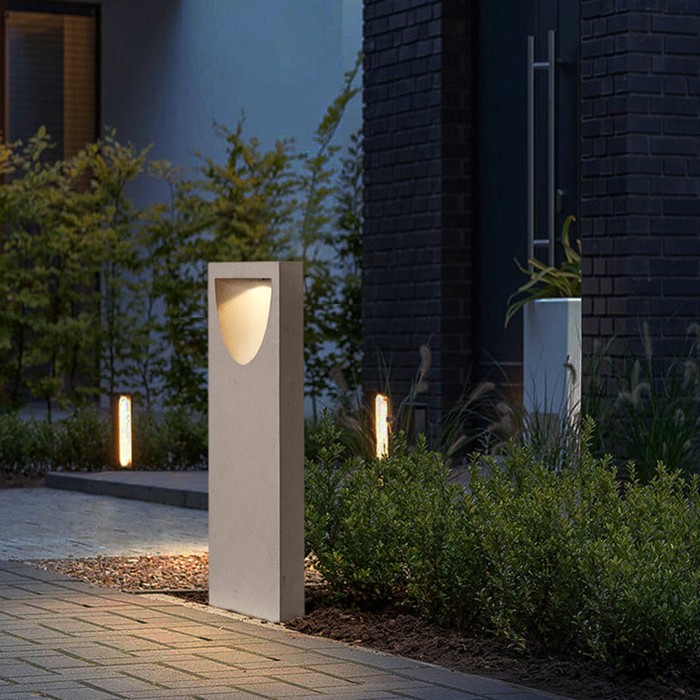 Ray Modern Stone Reflection Outdoor Path Light, Gray - Neutralighting