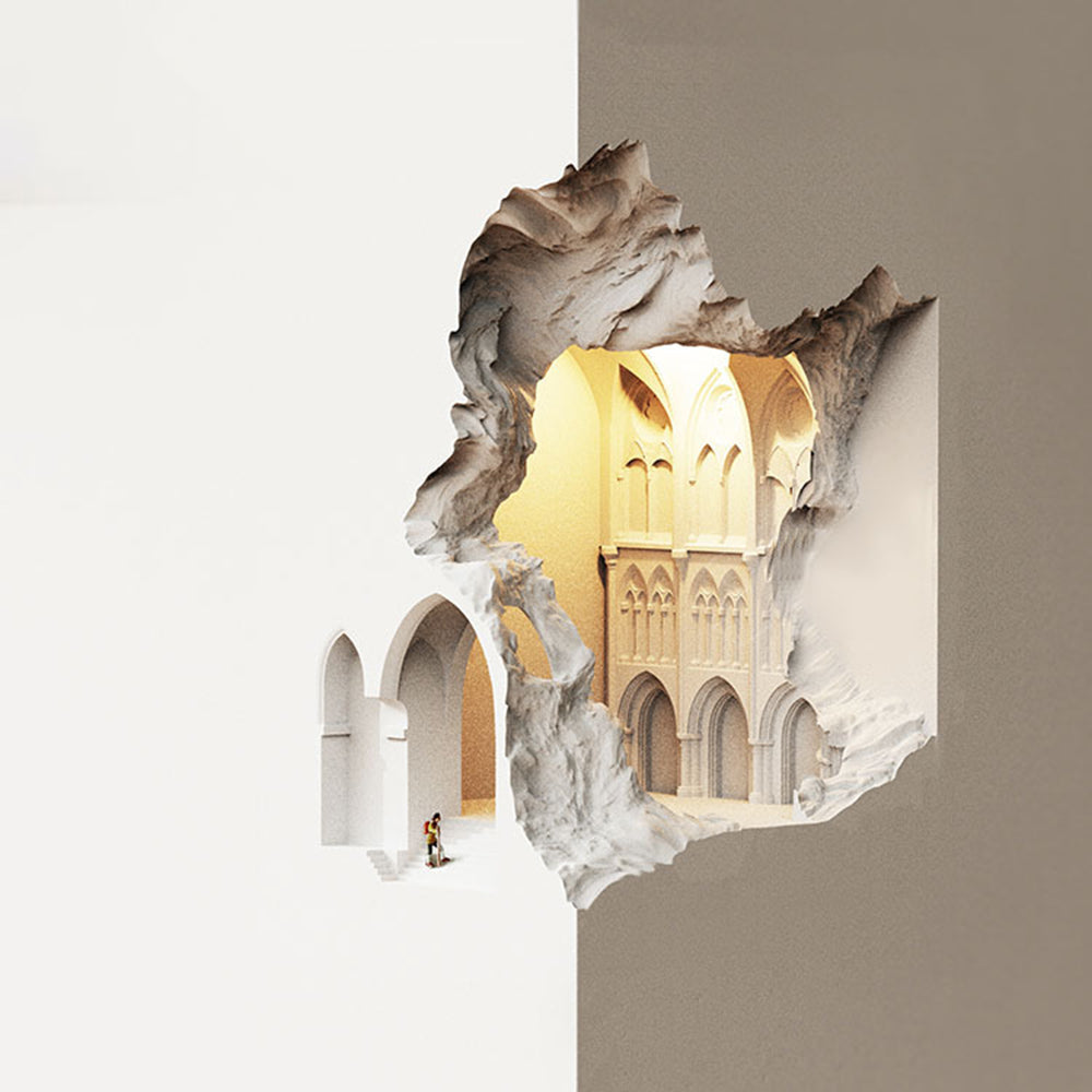 Arisha Art Deco Flush LED Plaster Wall Lamp, White - Neutralighting