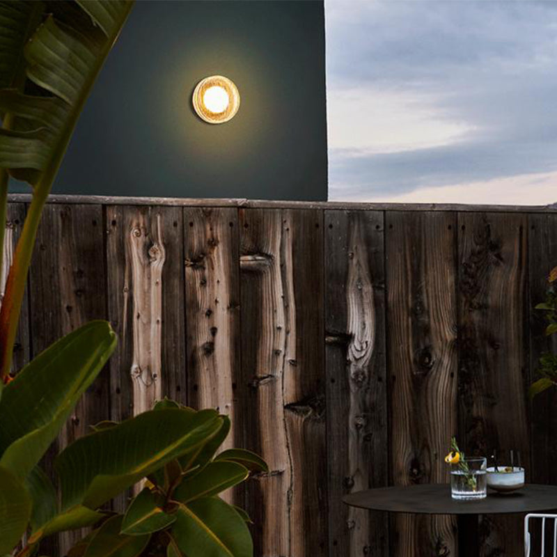 Ray Modern Mini Bubble Metal/Glass Outdoor Wall Lamp, Transparent