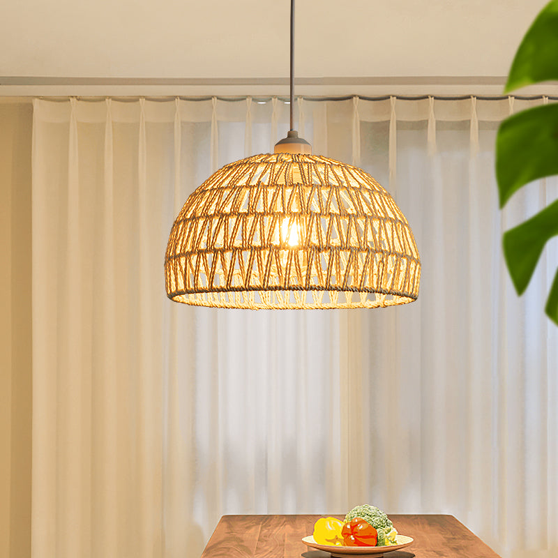 Ritta Boho Retro LED Pendant Light Wood Rattan Bedroom/Restaurant - Neutralighting