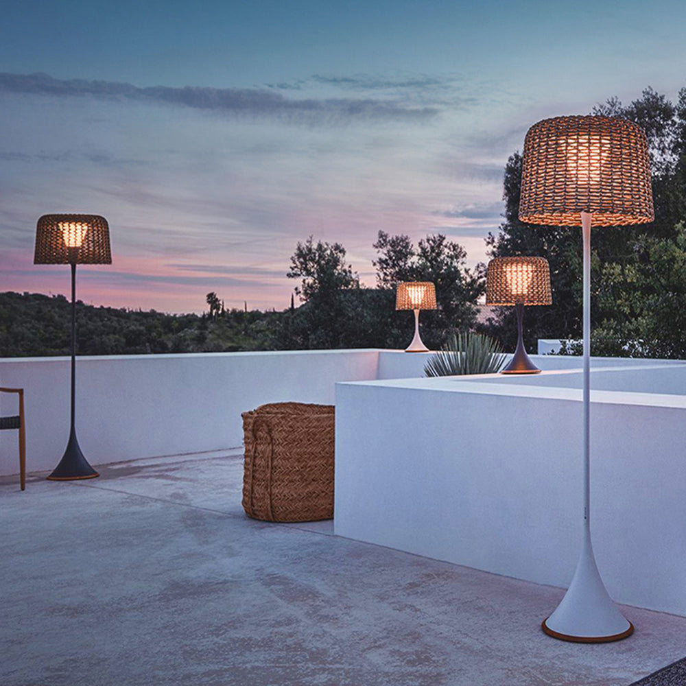 Ritta Waterproof Outdoor Floor Lamp, Rattan，Balcony/Terrace - Neutralighting
