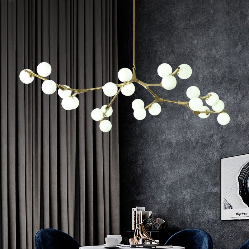 Valentina Modern LED chandelier Gold/Black Glass Living Room/Bedroom - Neutralighting