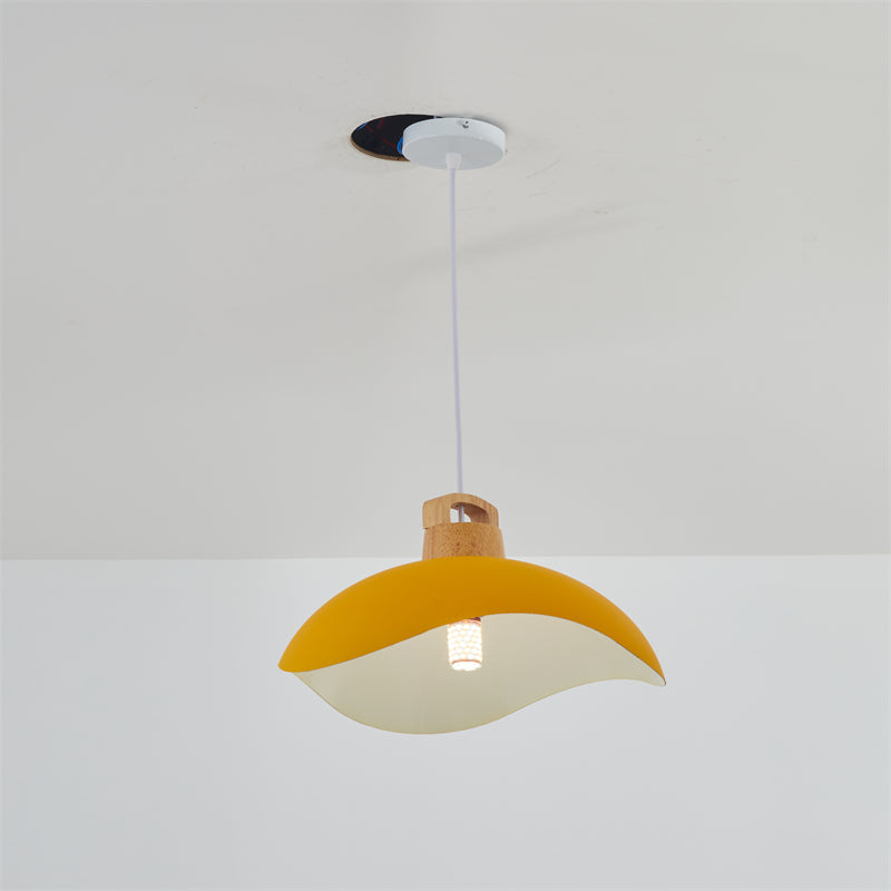 Valentina Colorful Shade Single Pendant Lights, Wood & Metal - Neutralighting