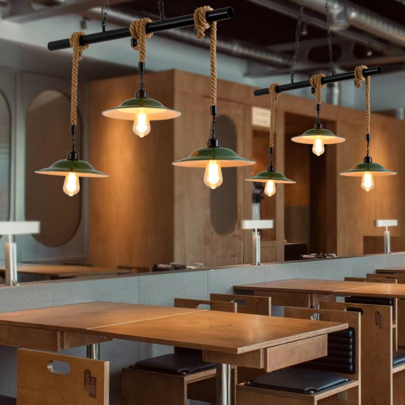 Epoch Vintage LED Pendant Light Green Metal Kitchen Living Room - Neutralighting