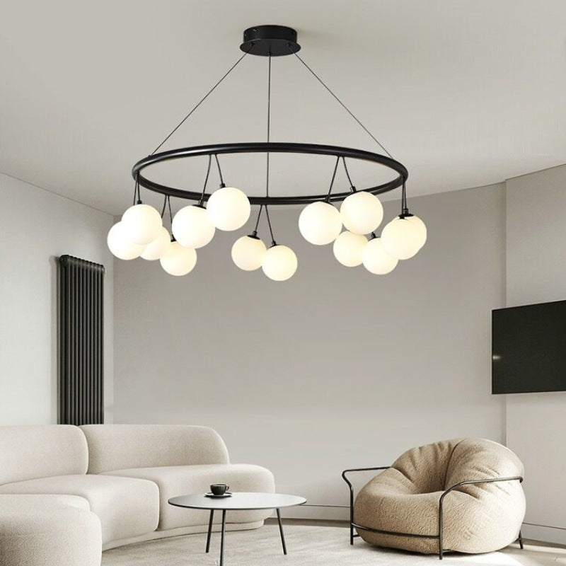 Valentina Nordic LED Chandelier Black Metal/Glass Dining/Living Room/Bedroom - Neutralighting
