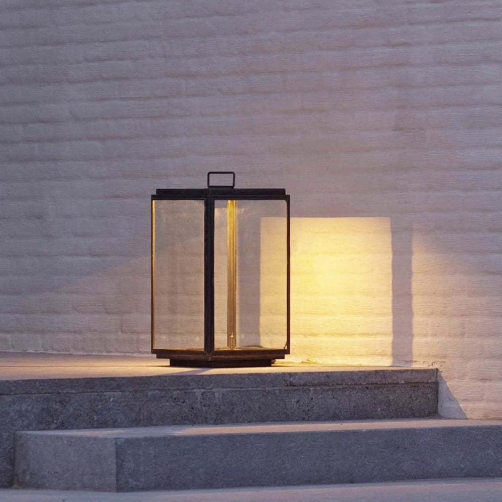 Ray Minimalist Cuboid Outdoor Floor Lamp, Hardwired, Black - Neutralighting