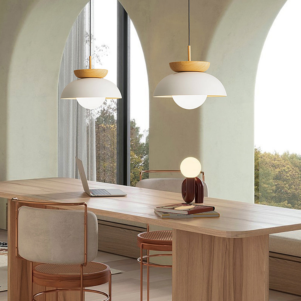 Muto Nordic Pendant Light/Flush Mount Ceiling Light Wood/Metal Black Kitchen Balcony - Neutralighting