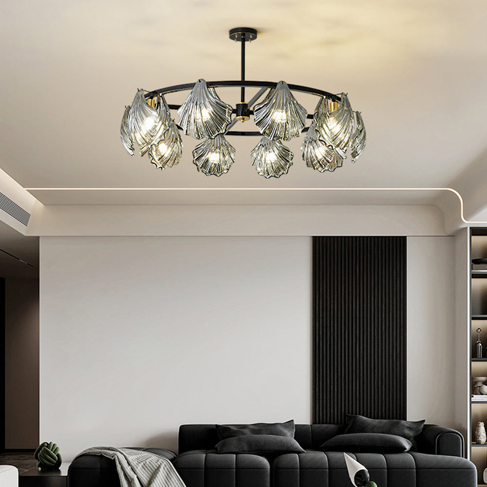 Kristy Modern Annular Metal And Glass Pendant Light, Black/Gold - Neutralighting
