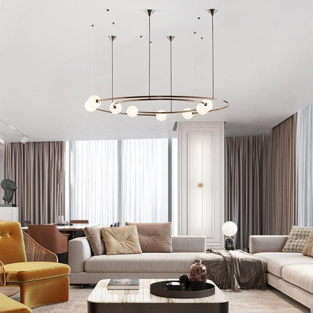 Valentina Modern Ring Metal Pendant Light, Black/Gold - Neutralighting