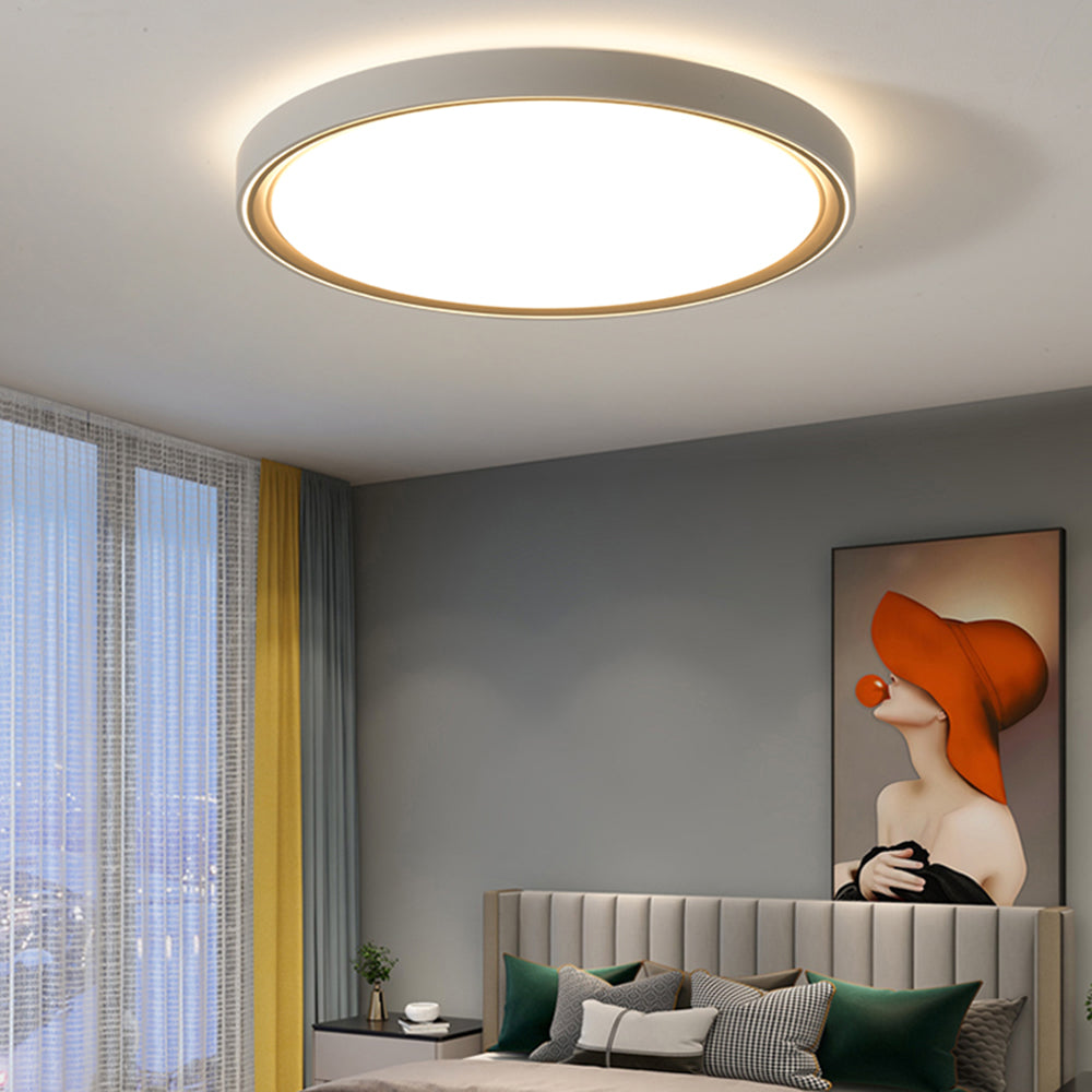 Arisha Minimalist Round/Square Metal/Acrylic Flush Mount Ceiling Light, Gold - Neutralighting