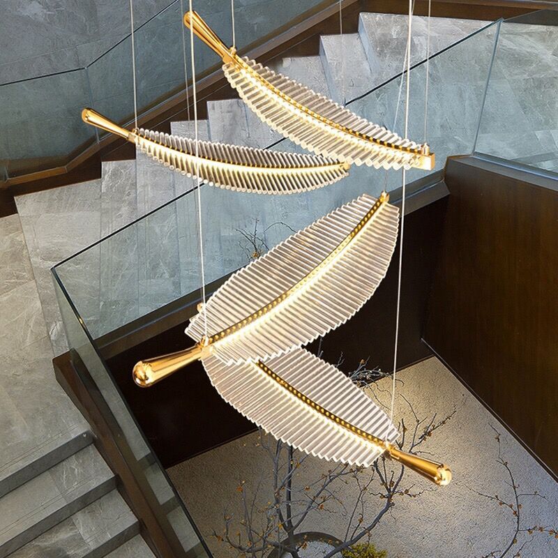 Arisha Nordic Luxury LED Pendant Light Metal Acrylic Hotel Living Room - Neutralighting