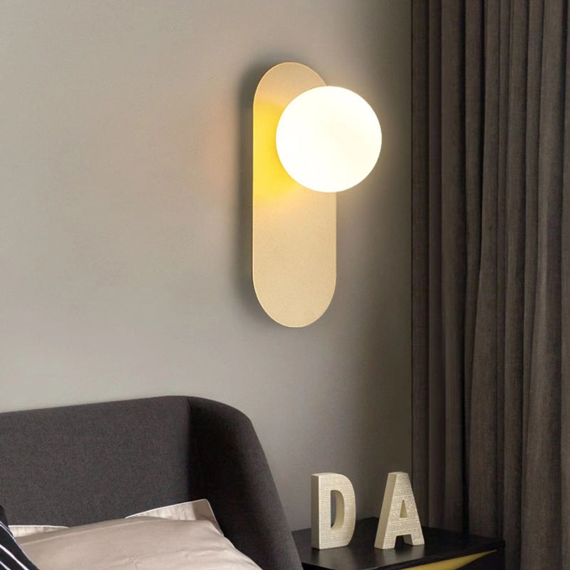 Valentina Modern LED Wall Lamp Black/Gold Glass Bedroom/Living Room - Neutralighting