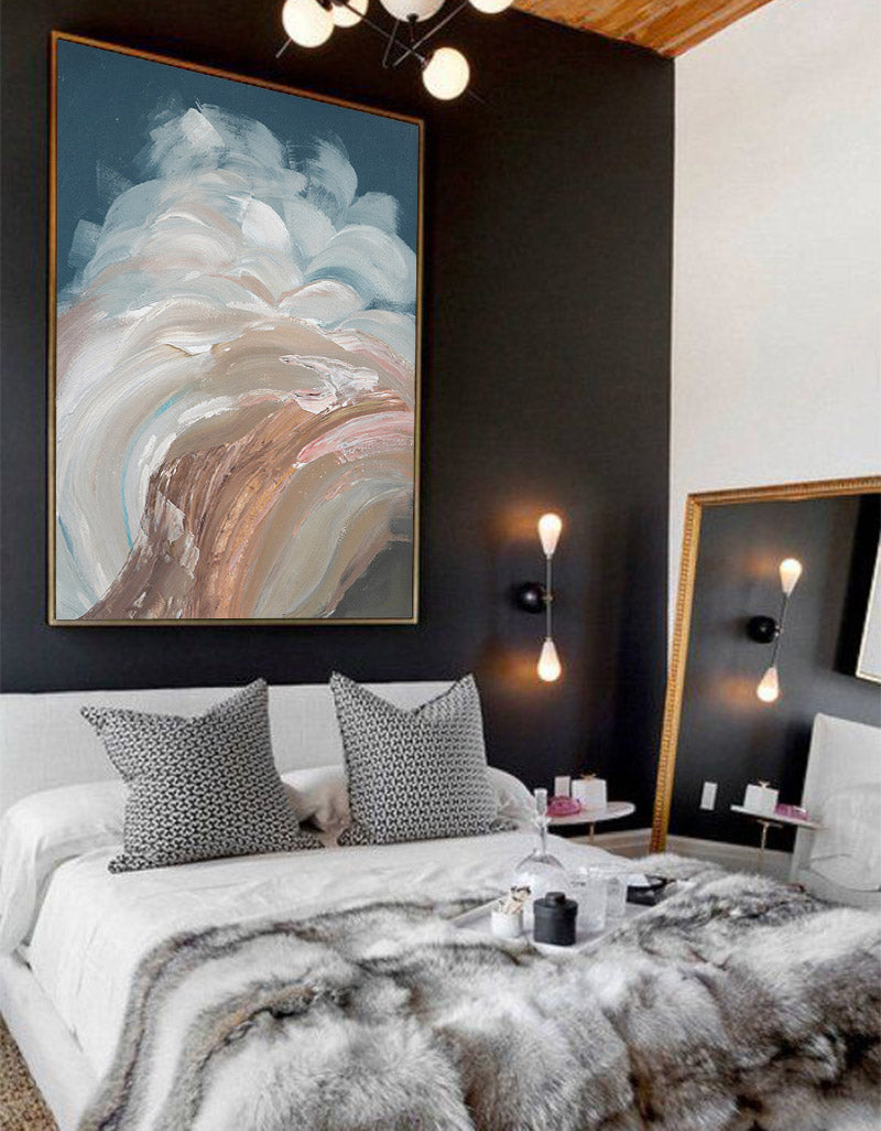 Abstract Coastal Waves Textured Canvas Wall Art