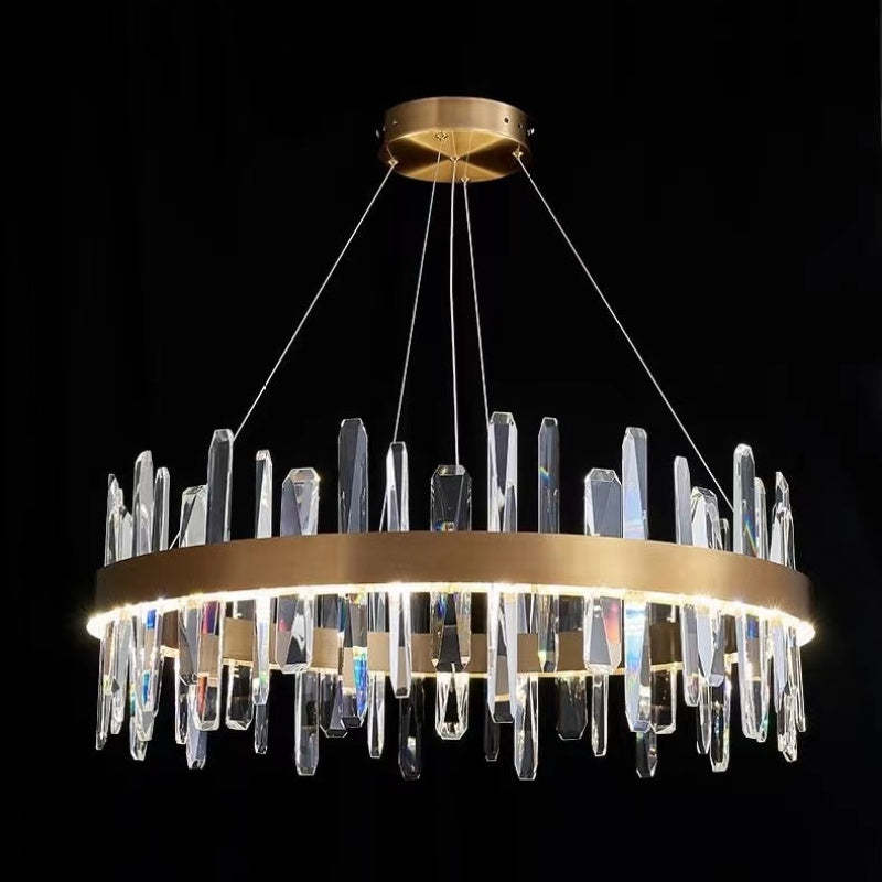 Kristy Modern Crystal Ring Chandelier Black&Gold - Neutralighting
