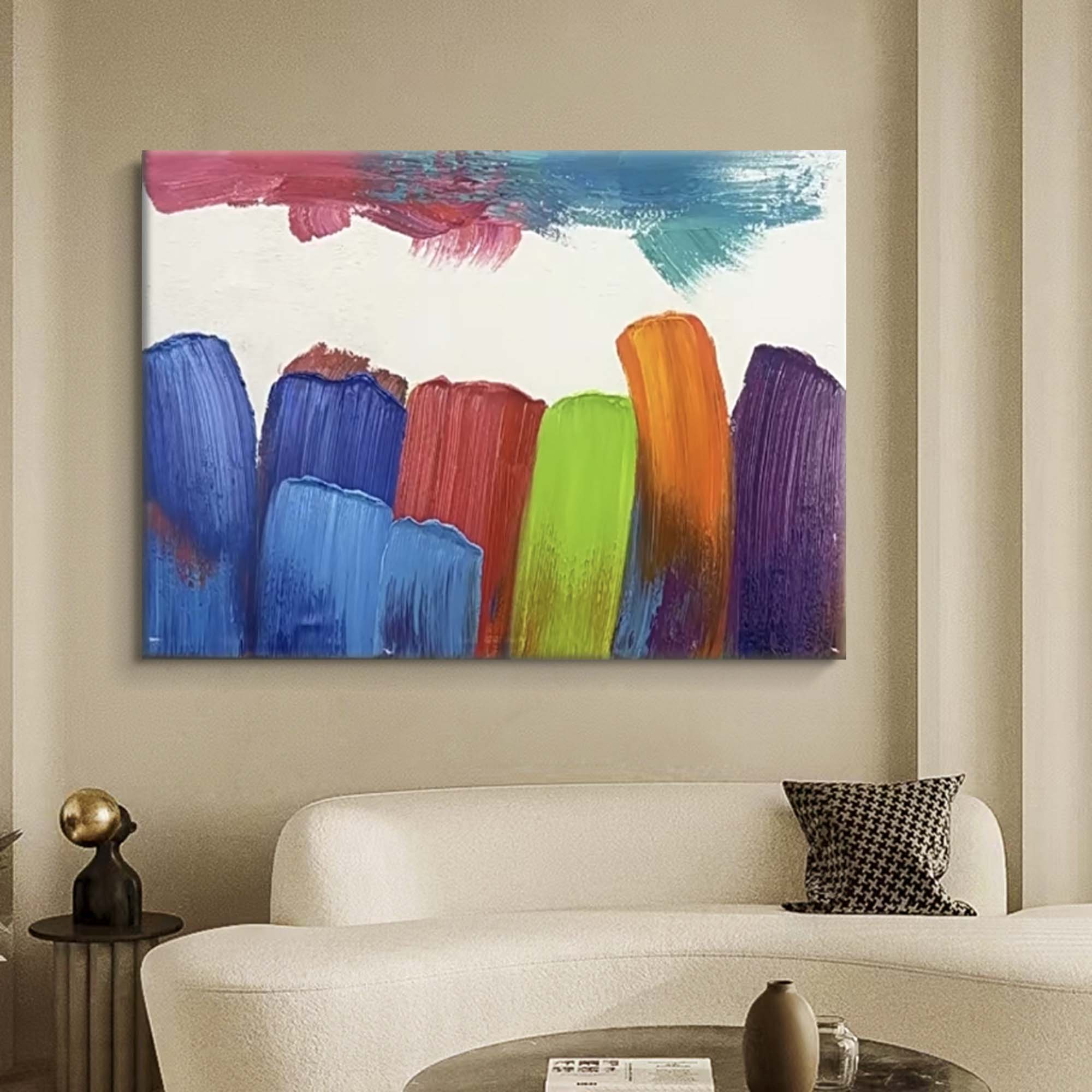 Wall Art Abstract Expressionist Impasto Blue