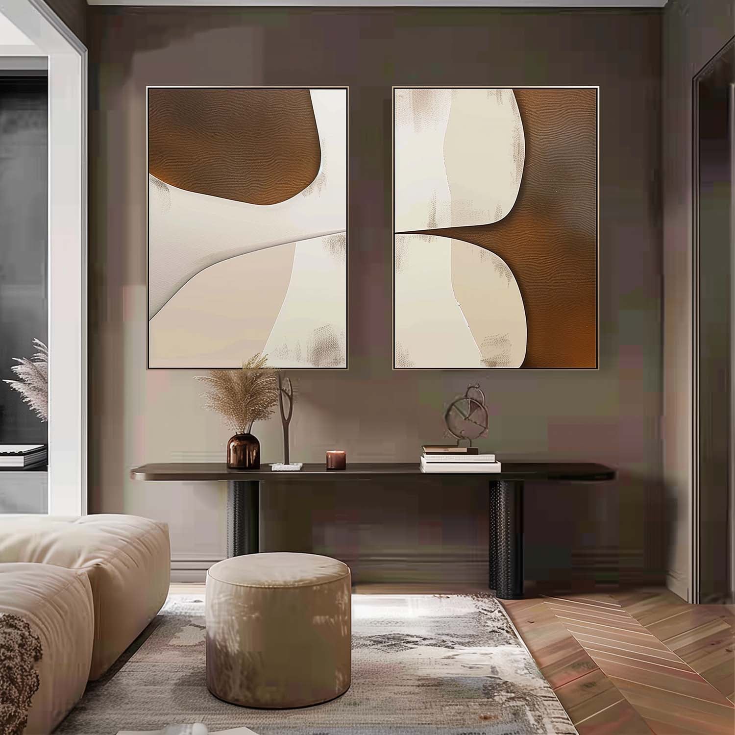 Modern Minimalist Wall Art 2 Piece Set MMWA002 - Neutralighting