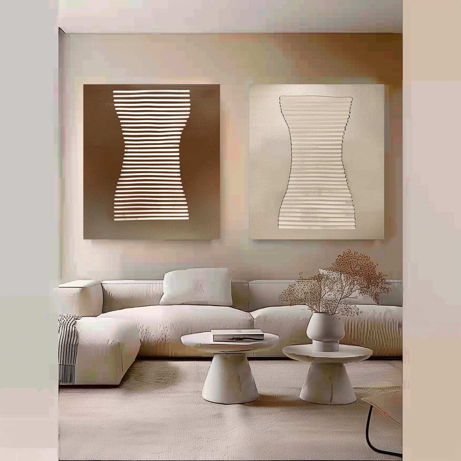 Bohemian Wall Art 2 Piece Set BWA002 - Neutralighting