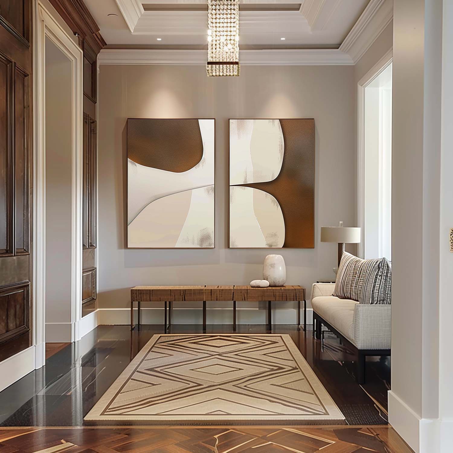 Modern Minimalist Wall Art 2 Piece Set MMWA002 - Neutralighting