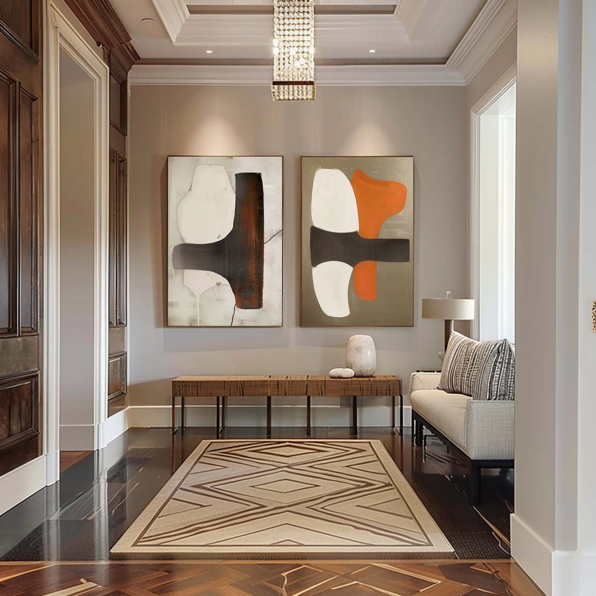 Modern Minimalist Wall Art 2 Piece Set