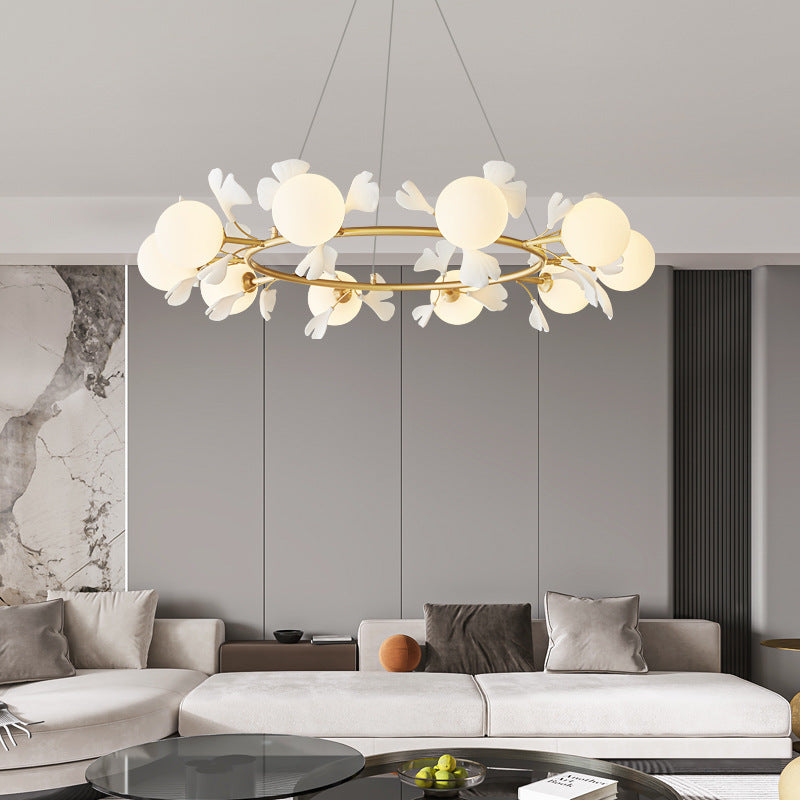 Olivia Luxury Minimalist Chandelier Creative Leaf Glass Living Room - Neutralighting