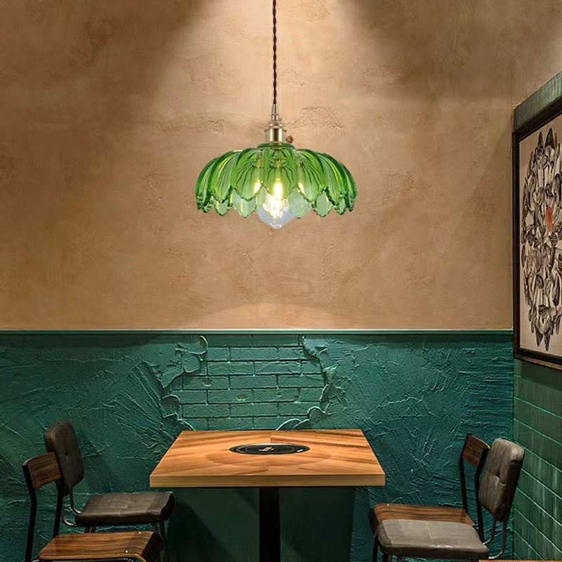 Valentina Retro LED Pendant Light Colourful Glass/Metal Flower Dining Room - Neutralighting