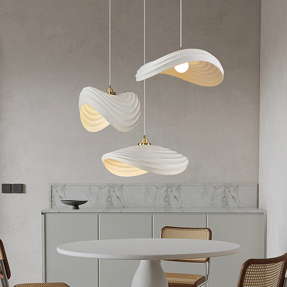 Ritta Wabi-Sabi Minimalisme Ripple Pendant Light, Resin&Metal - Neutralighting