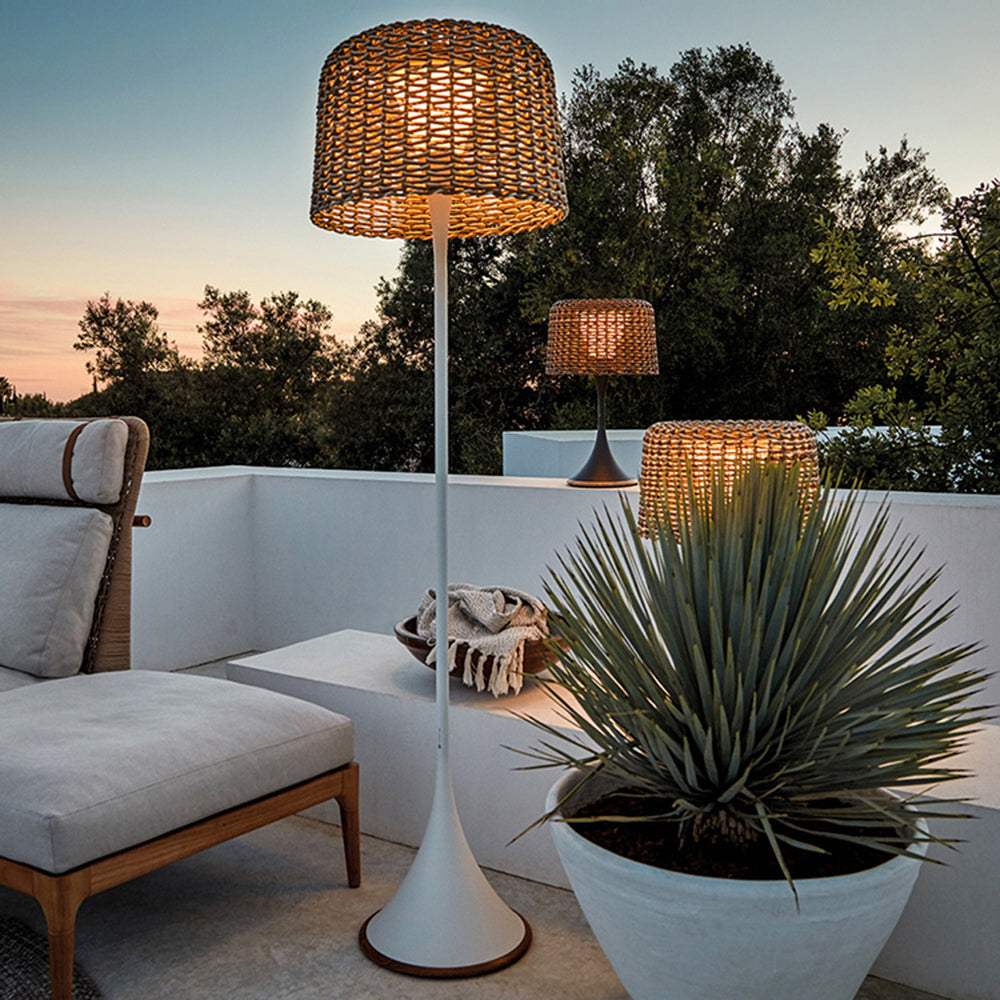 Ritta Waterproof Outdoor Floor Lamp, Rattan，Balcony/Terrace - Neutralighting