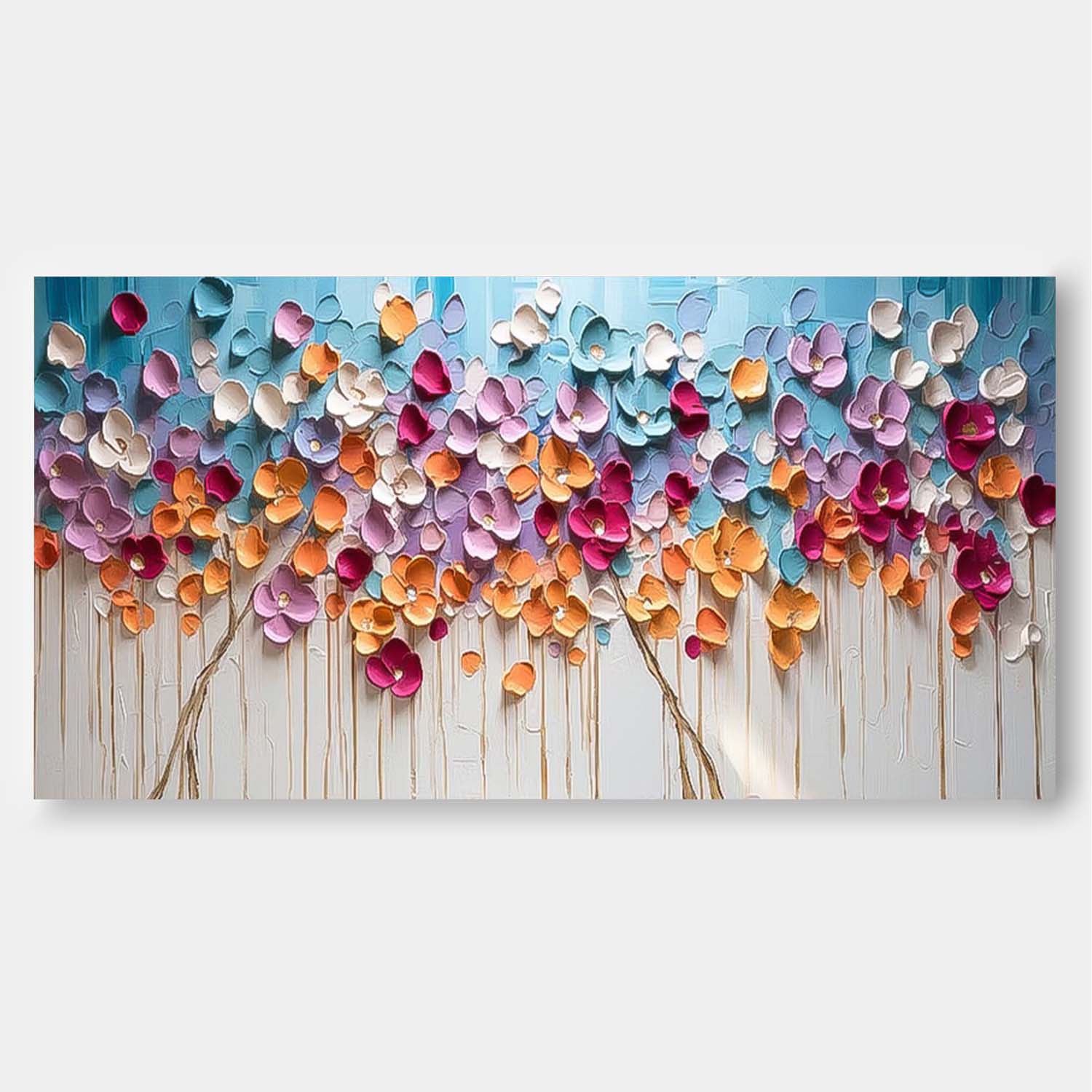 Wall Art Flower Modern Abstract Impasto