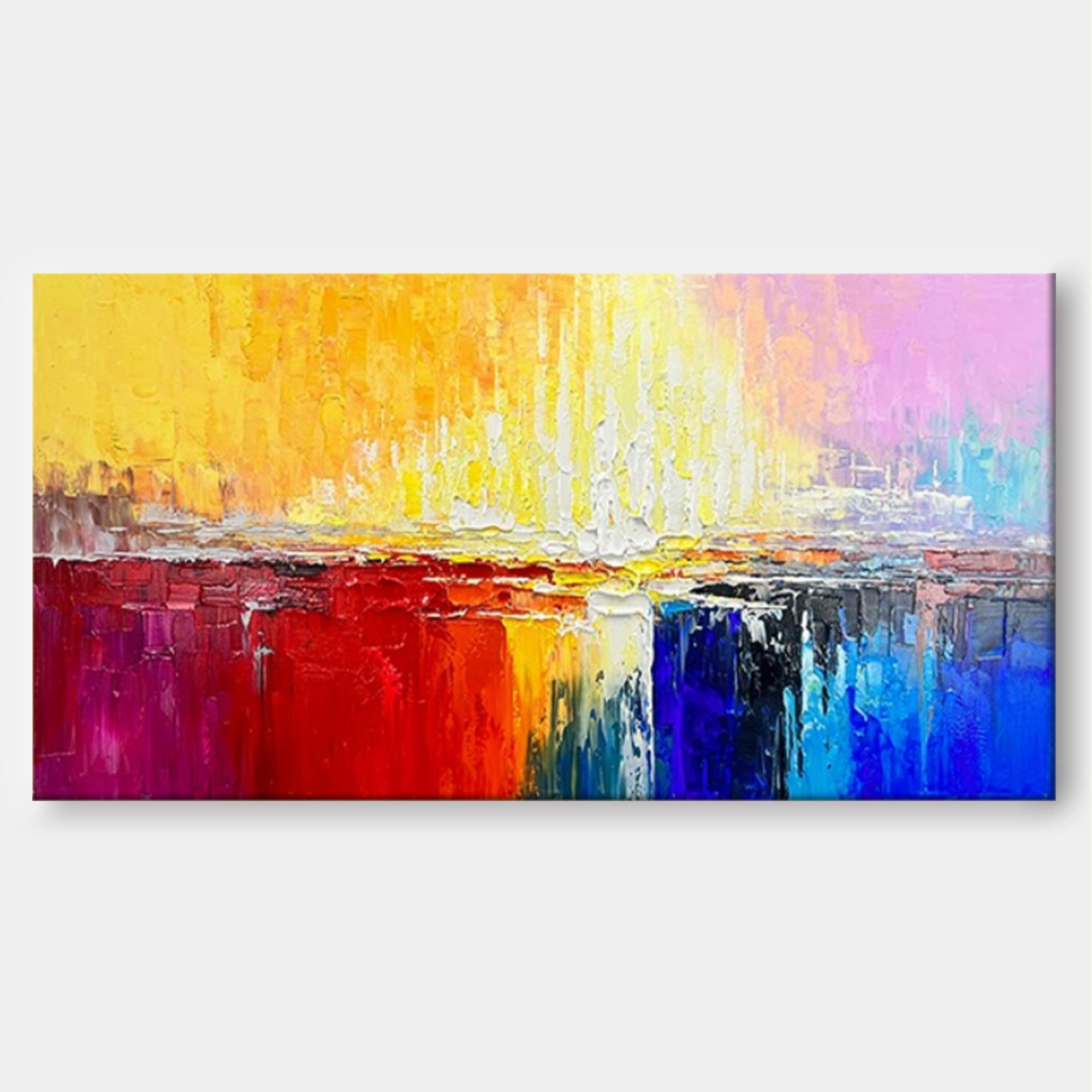 Wall Art Abstract Sunset Yellow Red Contemporary