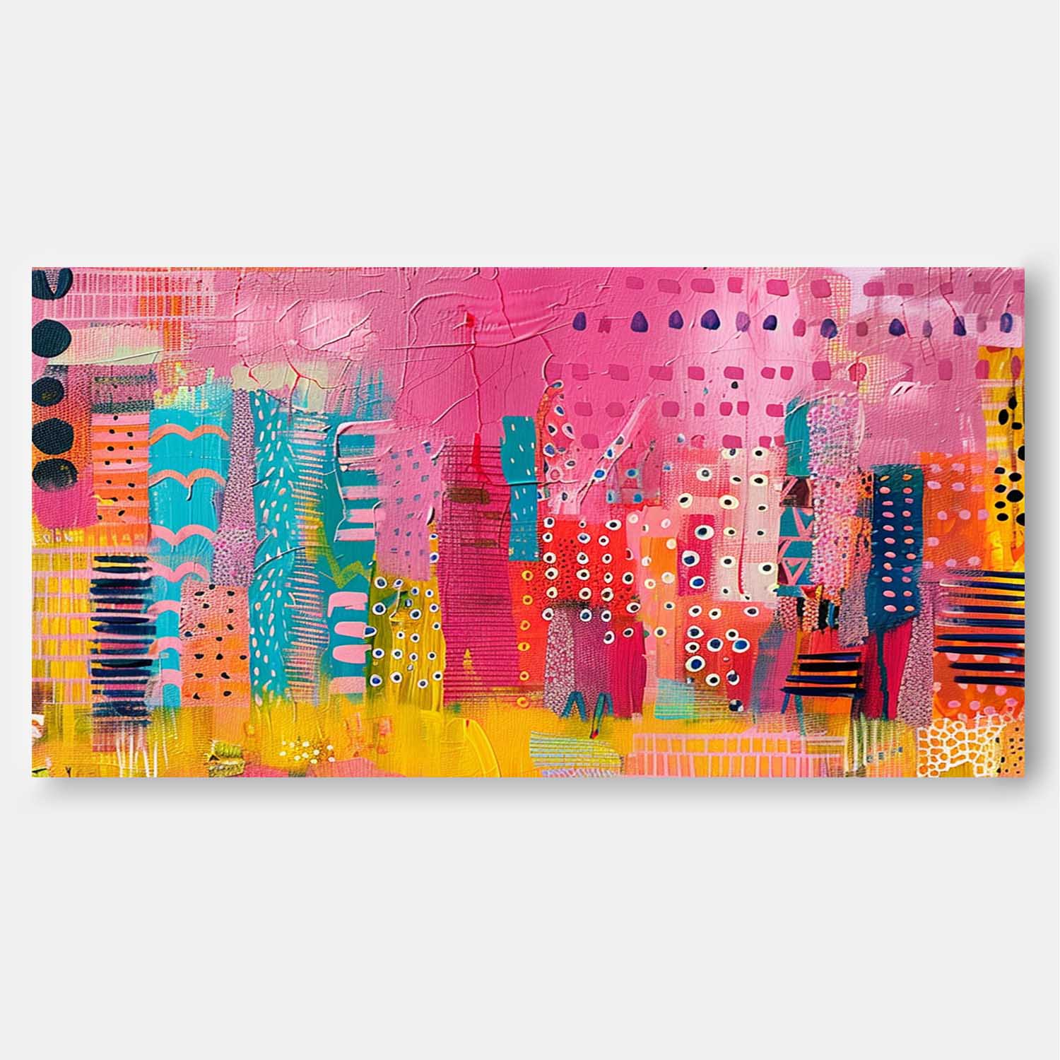 Wall Art Abstract Bohemian Mixed Media