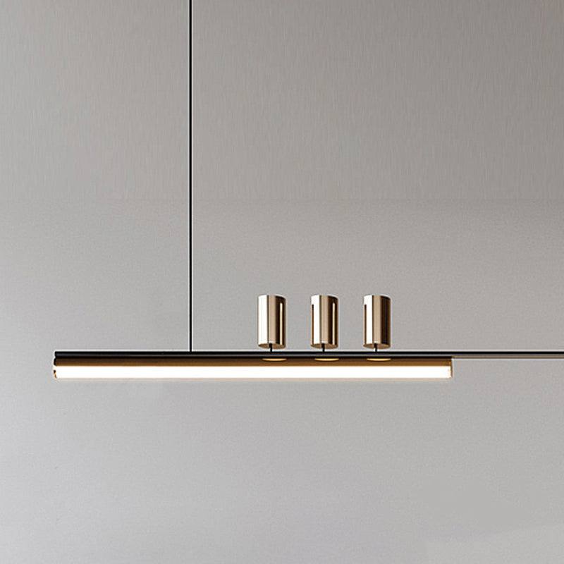 Aria Modern Long LED Pendant Light Black Metal Dining Room - Neutralighting