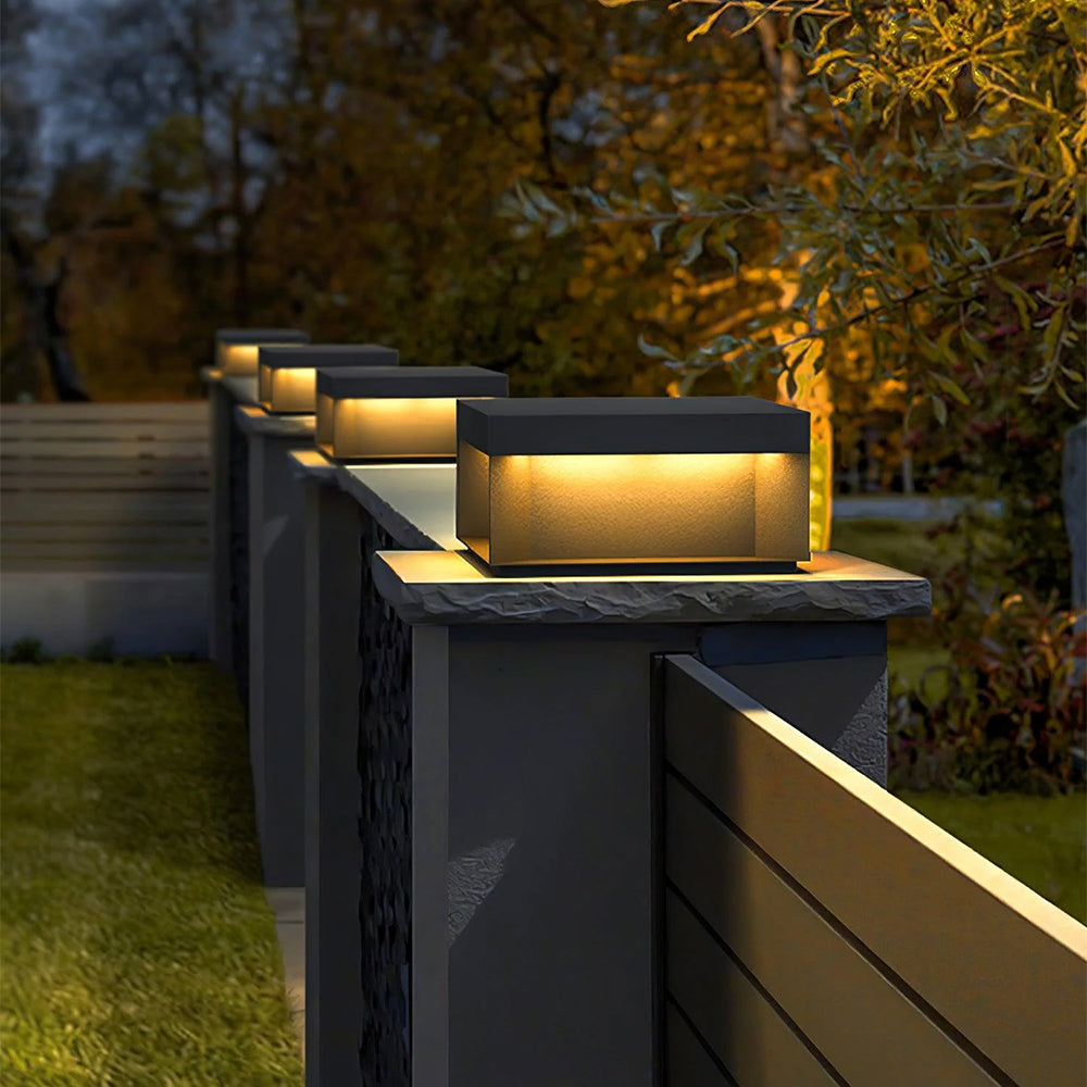 Elow Outdoor Post Lamps Modern Square Solar - Neutralighting