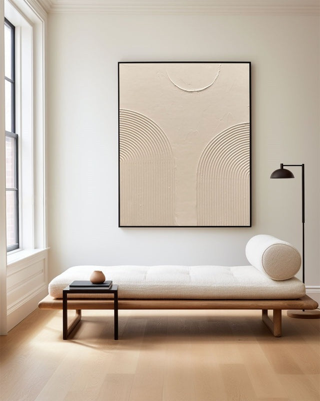 Beige Minimalist Abstract Painting