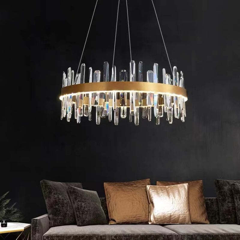 Kristy Modern Crystal Ring Chandelier Black&Gold - Neutralighting