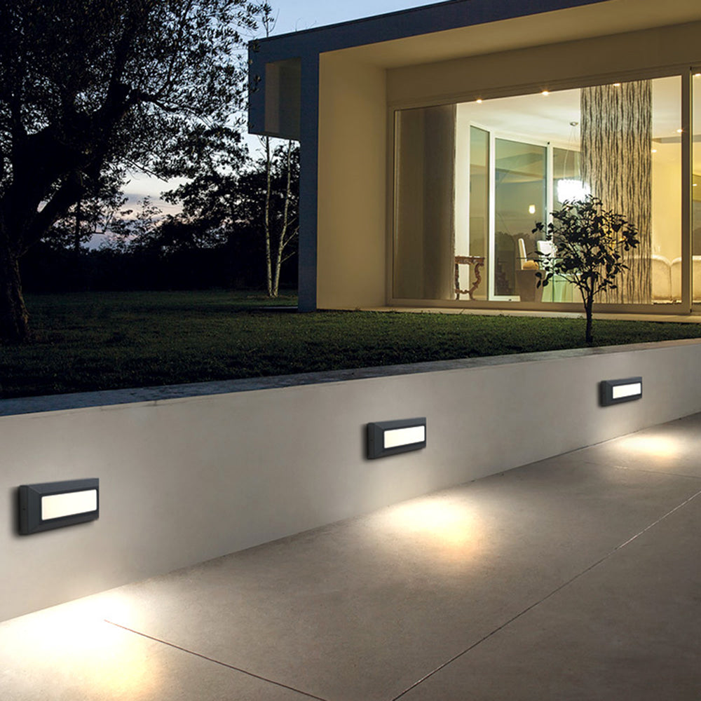 Ray Modern Metal Rectangular Outdoor Deck/Step Light, Black - Neutralighting