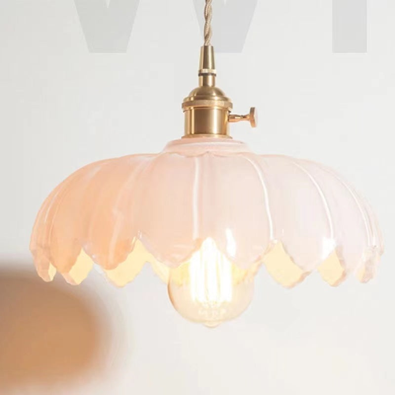 Valentina Retro LED Pendant Light Colourful Glass/Metal Flower Dining Room - Neutralighting