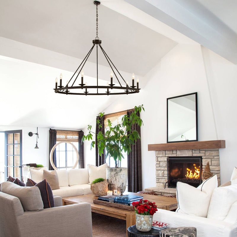 Silva Modern Candles Chandelier Black Metal Living Room/Bedroom - Neutralighting