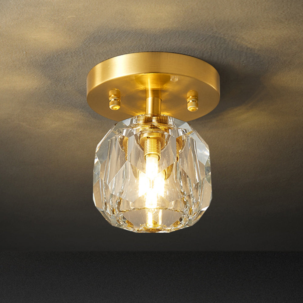 Kristy Luxury Diamond Metal/Acrylic Flush Mount Ceiling Light, Gold - Neutralighting