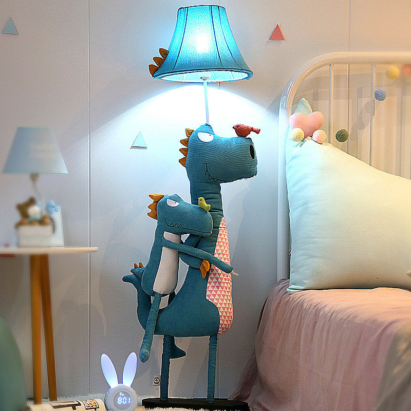 Minori Modern Dinosaur Metal/Fabric Floor Lamp - Neutralighting