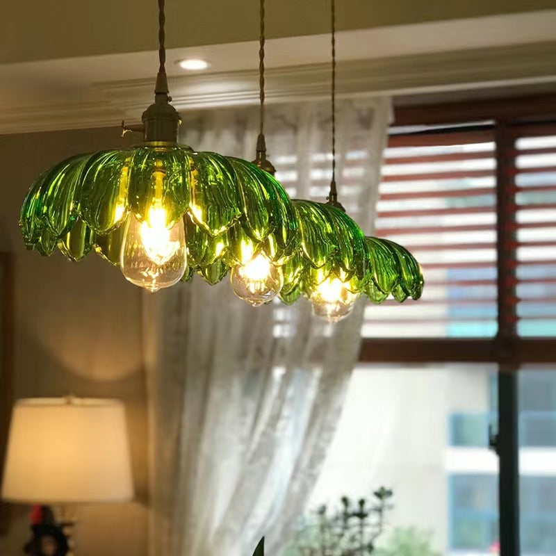Valentina Retro LED Pendant Light Colourful Glass/Metal Flower Dining Room - Neutralighting