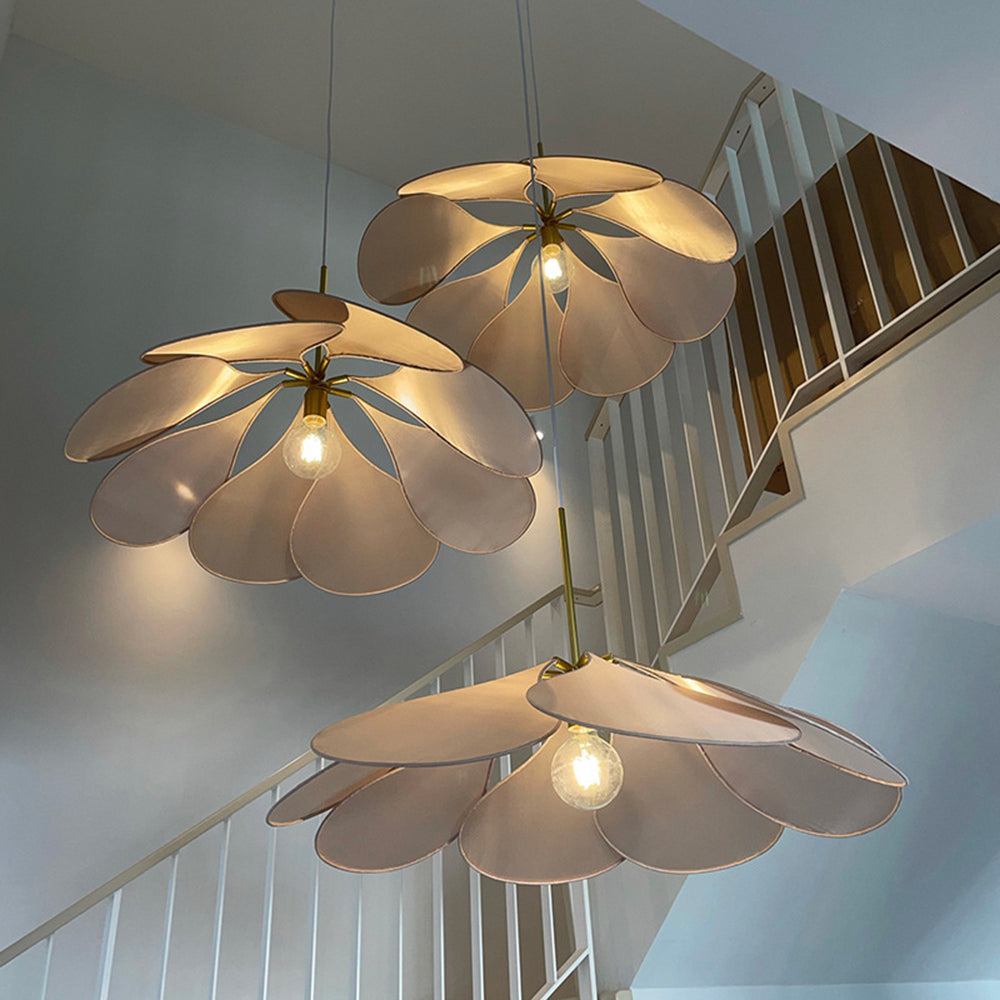 Ritta Pendant Light Vintage Rustic Wabi Sabi, Fabric, White/Brown - Neutralighting
