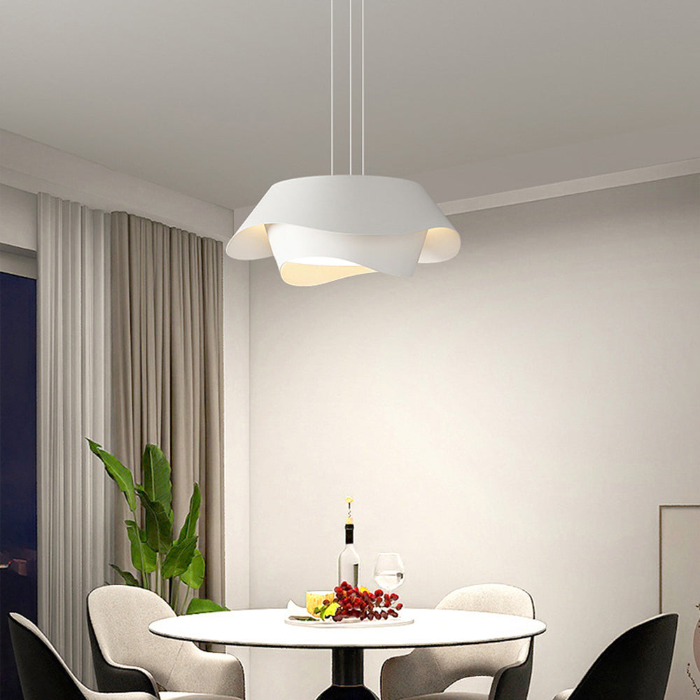 Arisha Art Deco Flower Shape Pendant Light, White - Neutralighting