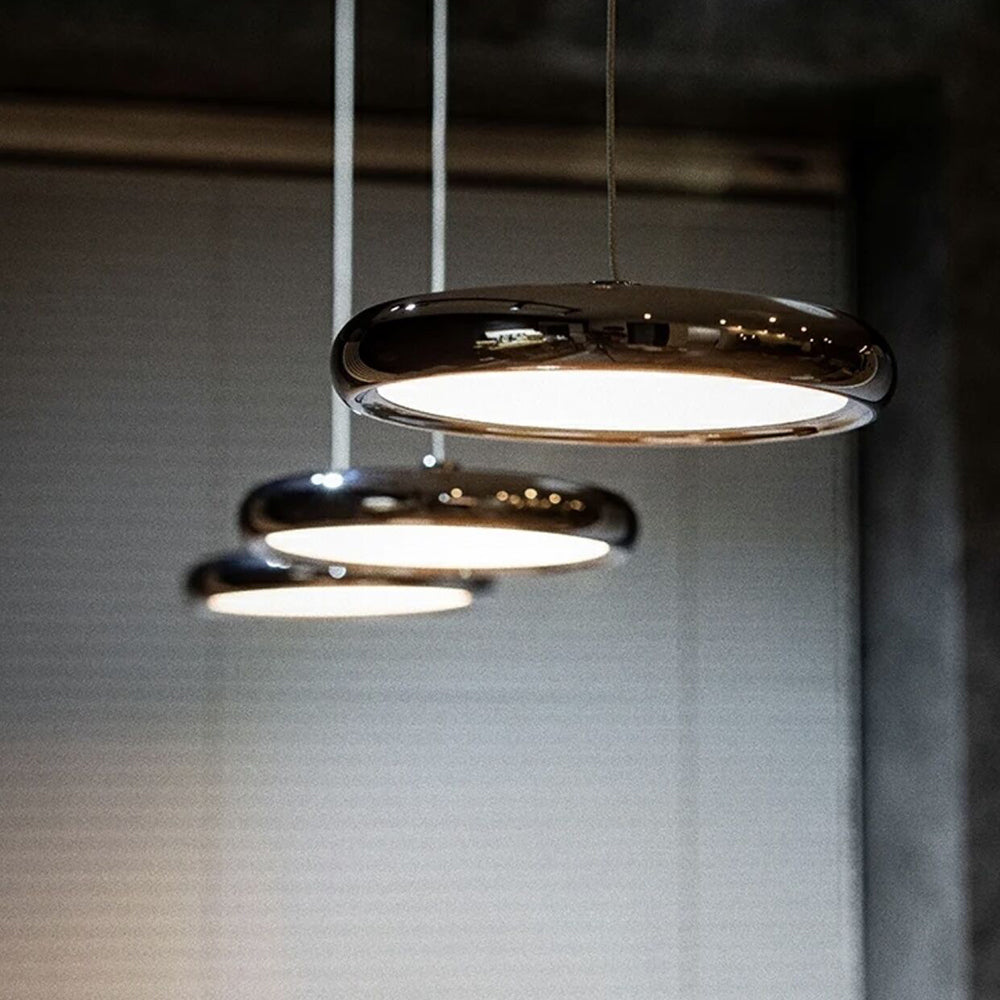 Arisha Minimalist Circular Metal Pendant Light,Silver/Gold/Rose Gold - Neutralighting
